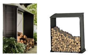 תיכנון ועיצוב מחסה עצים להסקה המשלב חלקי פלסטיק בהזרקה עם חלקי אקסטרוזיה